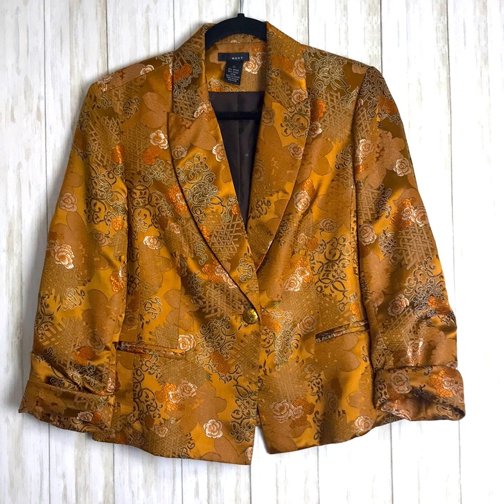 WDNY Gold Brocade Jacket Size 10